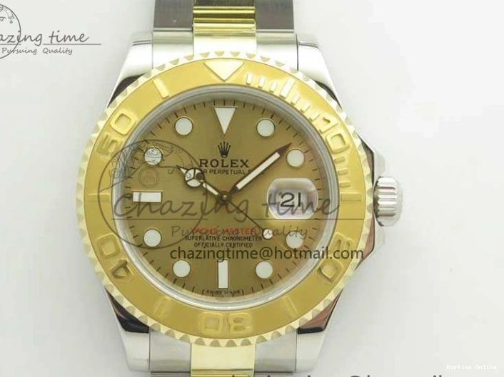 0114 Popular Yacht-Master 116655 3AF Best Edition YG Wrapped Gold Dial On SS YG Bracelet A 3454